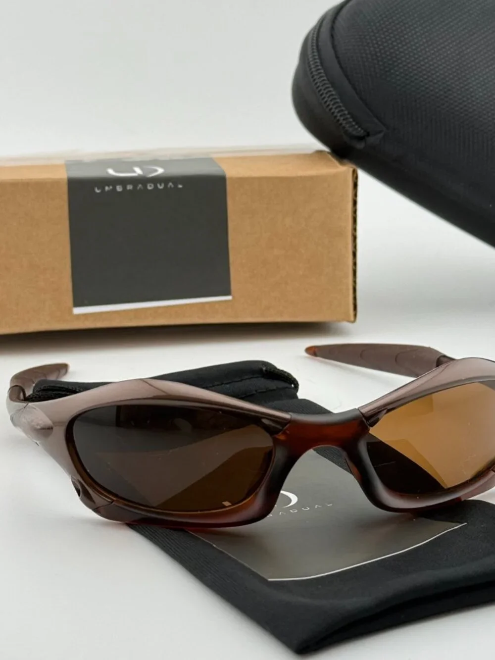 UmbraDual Nova Metal Frame Sunglasses Rootbeer Brown Mirror Polarized Lenses
